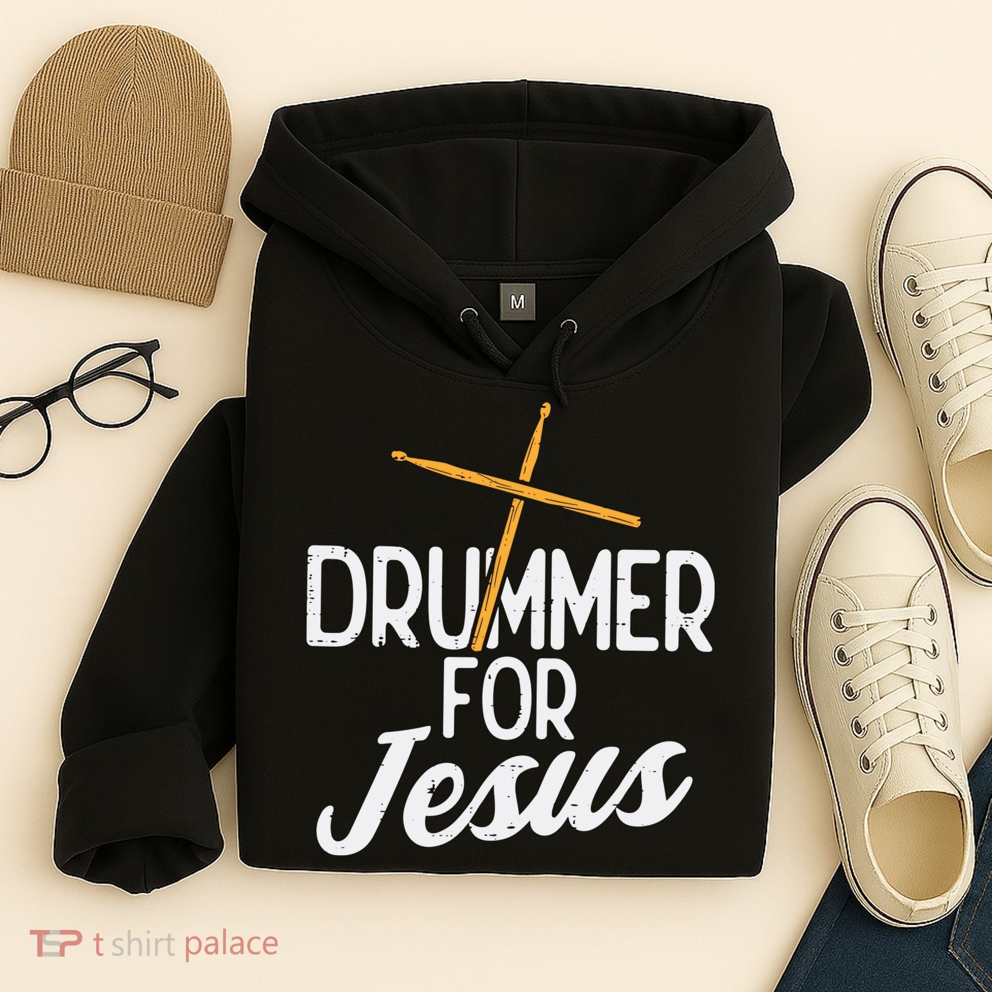 Drummer For Jesus God Drumming Christian Men Hoodie