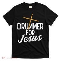 Drummer For Jesus God Drumming Christian Men T-Shirt thumb 0