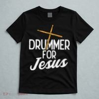 Drummer For Jesus God Drumming Christian Men T-Shirt thumb 5