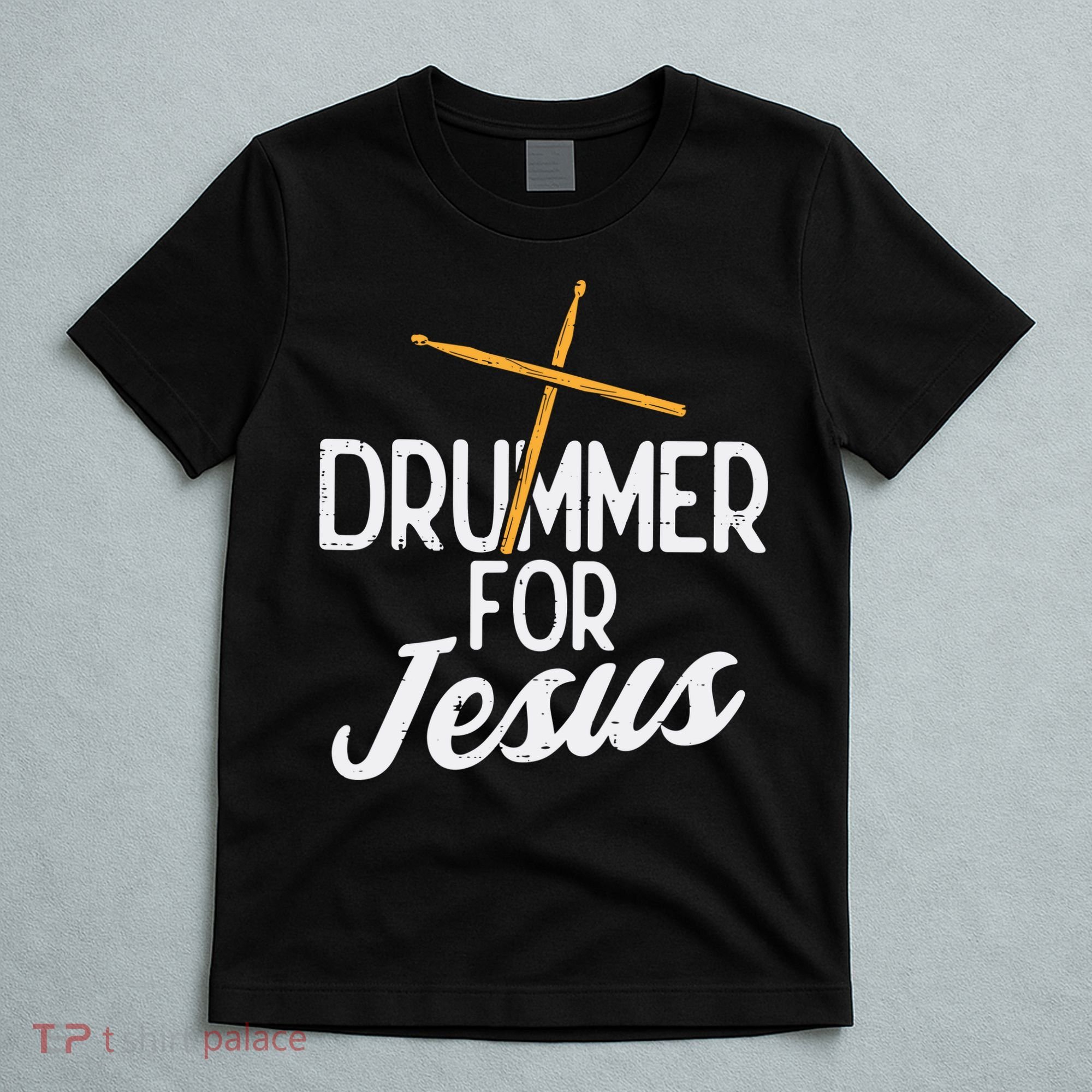 Drummer For Jesus God Drumming Christian Men T-Shirt