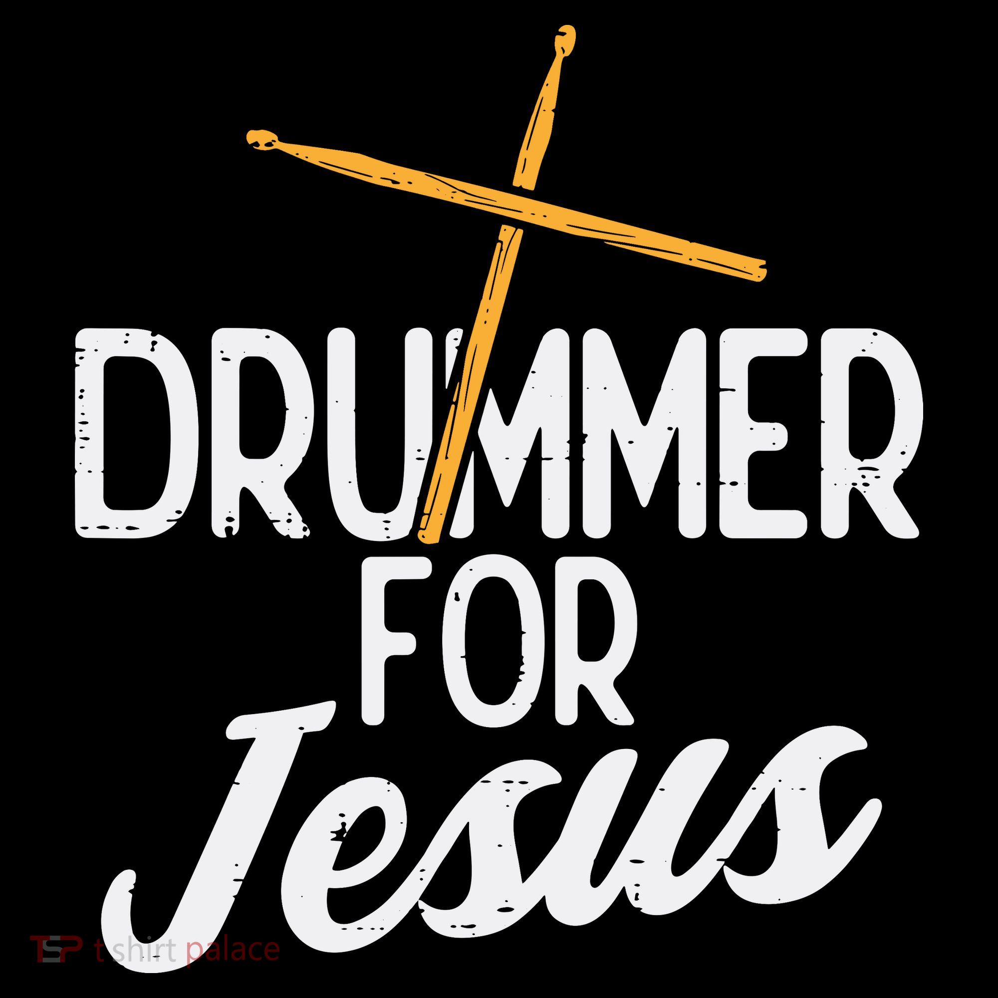 Drummer For Jesus God Drumming Christian Men T-Shirt