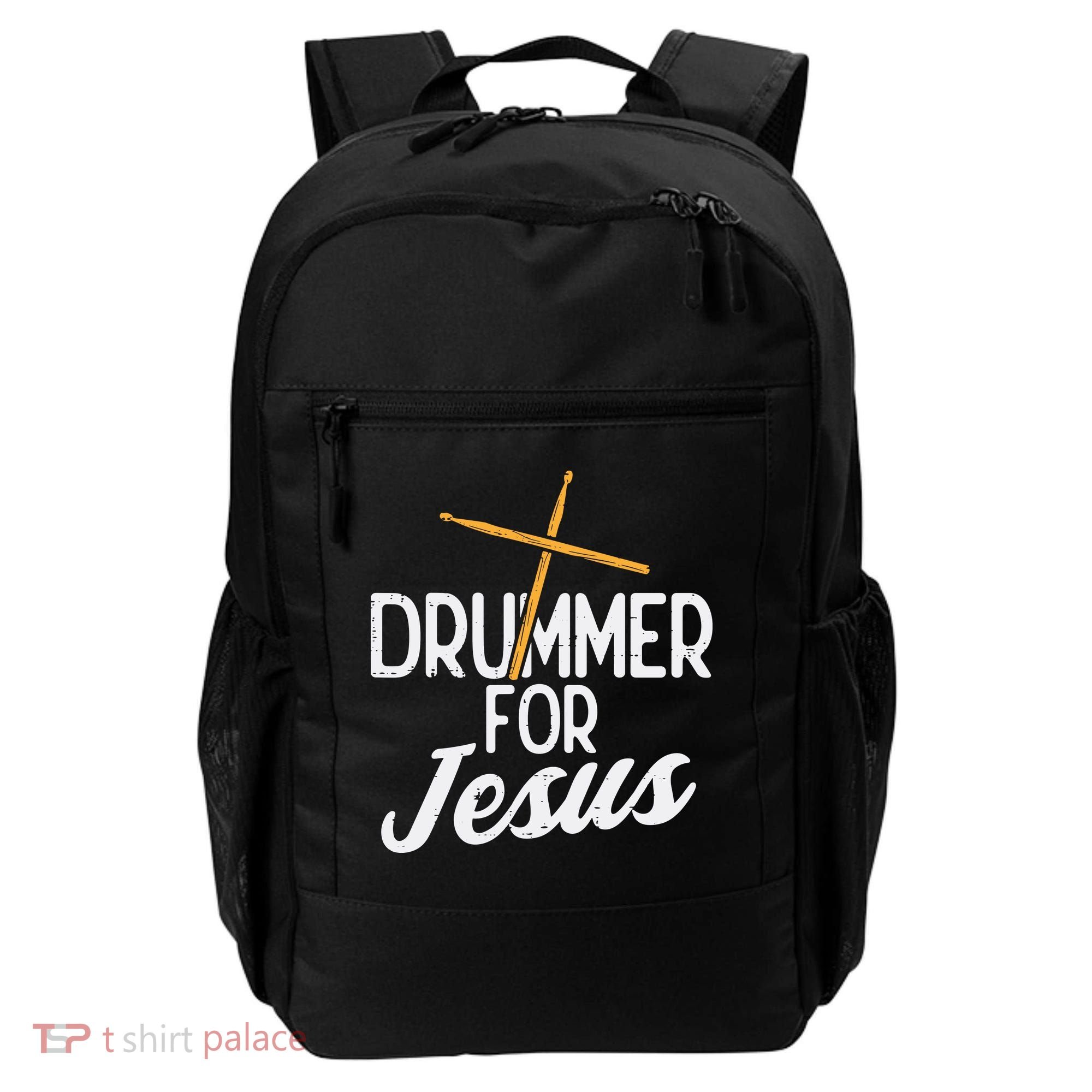 Drummer For Jesus God Drumming Christian Men Backpack