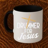 Drummer For Jesus God Drumming Christian Men Coffee Mug thumb 2