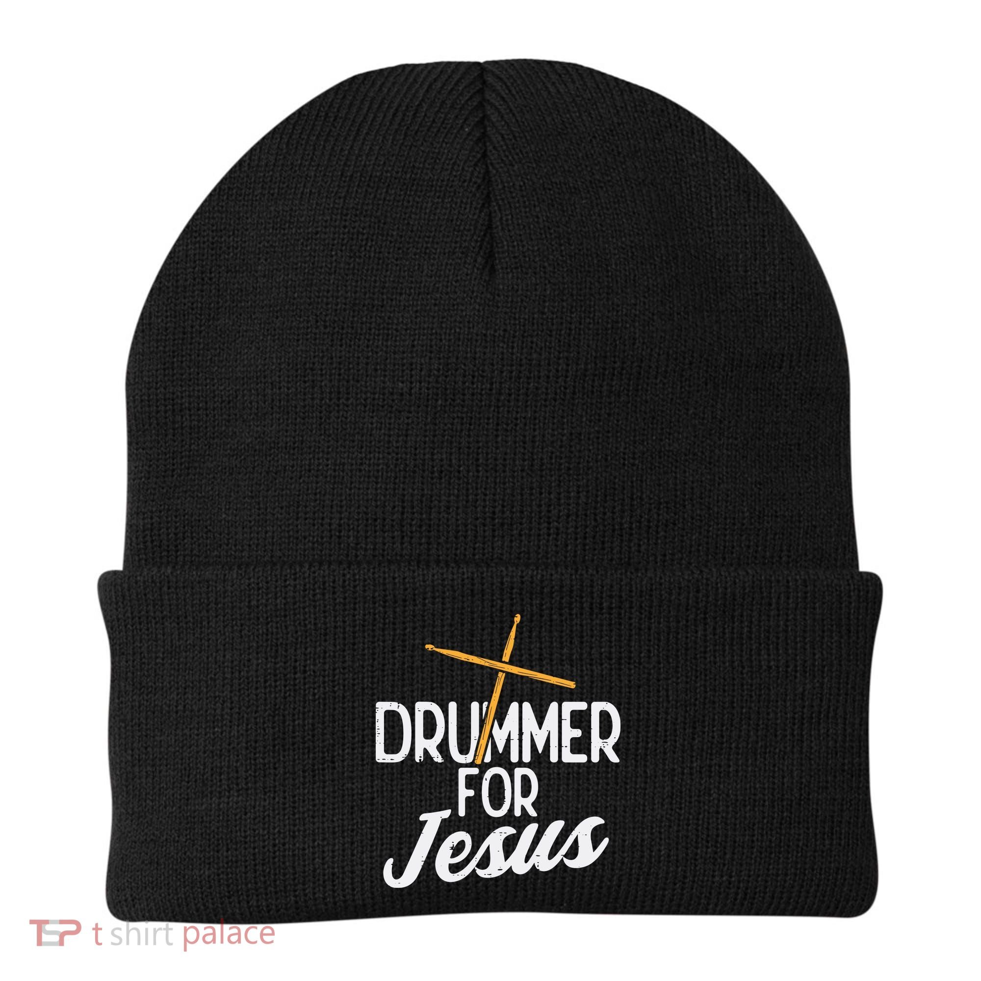 Drummer For Jesus God Drumming Christian Men Beanie