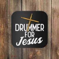 Drummer For Jesus God Drumming Christian Men Coaster thumb 0