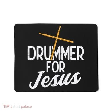 Drummer For Jesus God Drumming Christian Men Mousepad
