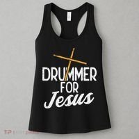 Drummer For Jesus God Drumming Christian Men Women's Tank Top thumb 3