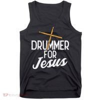 Drummer For Jesus God Drumming Christian Men Tank Top thumb 0