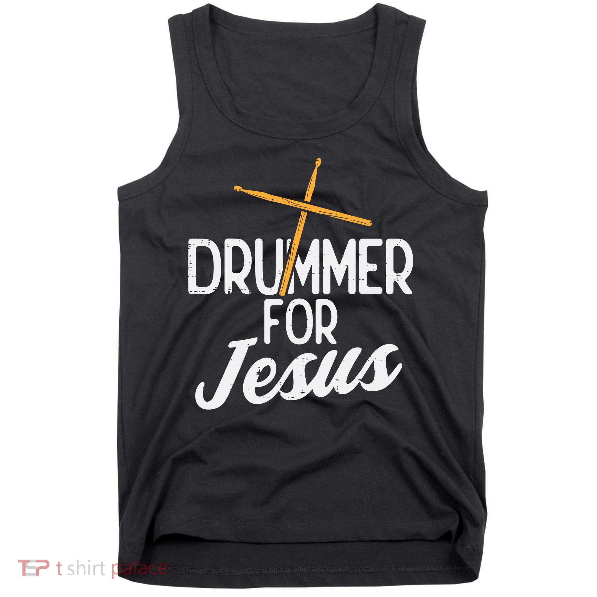 Drummer For Jesus God Drumming Christian Men Tank Top