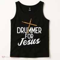 Drummer For Jesus God Drumming Christian Men Tank Top thumb 2
