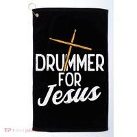 Drummer For Jesus God Drumming Christian Men Golf Towel thumb 0