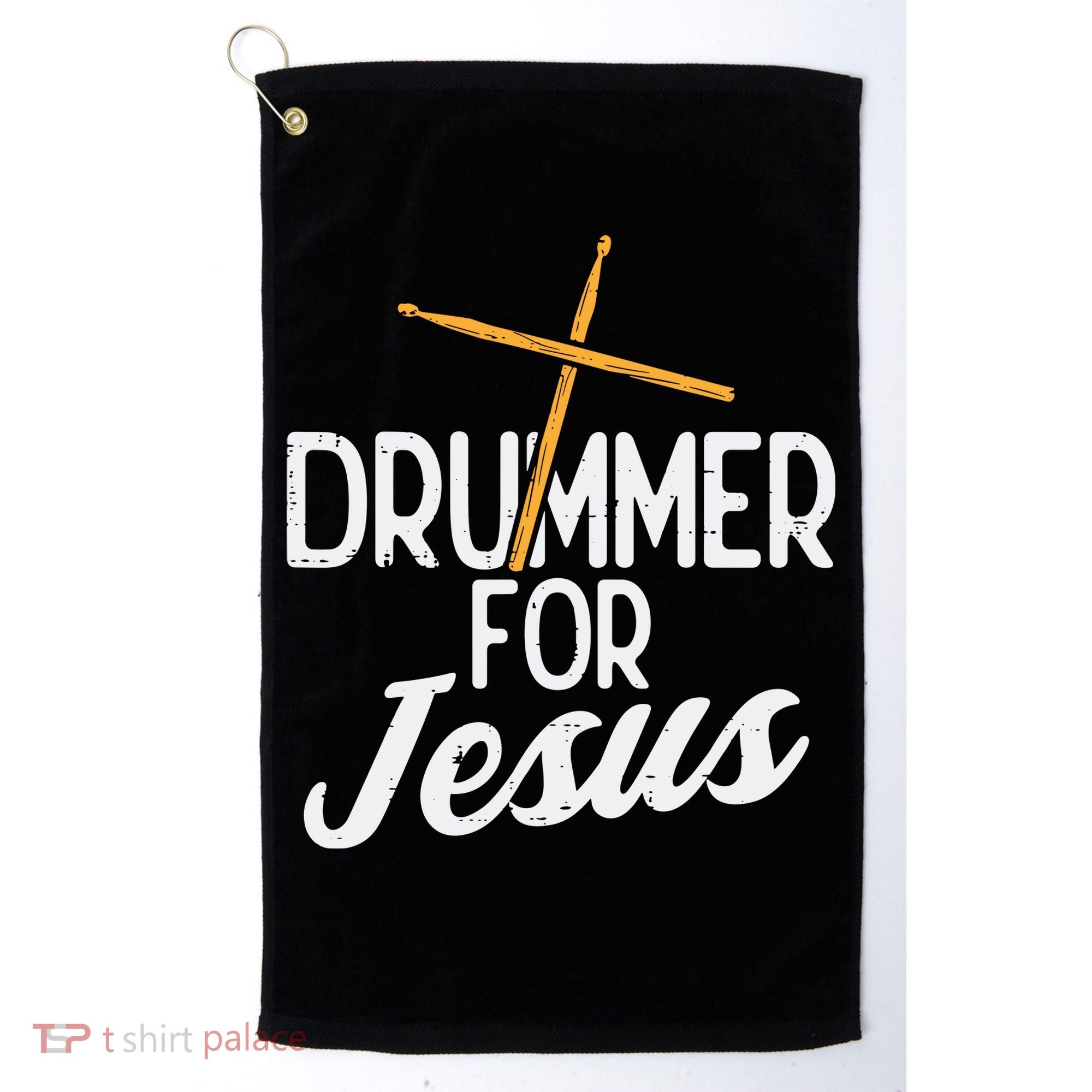 Drummer For Jesus God Drumming Christian Men Golf Towel