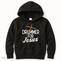 Drummer For Jesus God Drumming Christian Men Kids Hoodie thumb 0