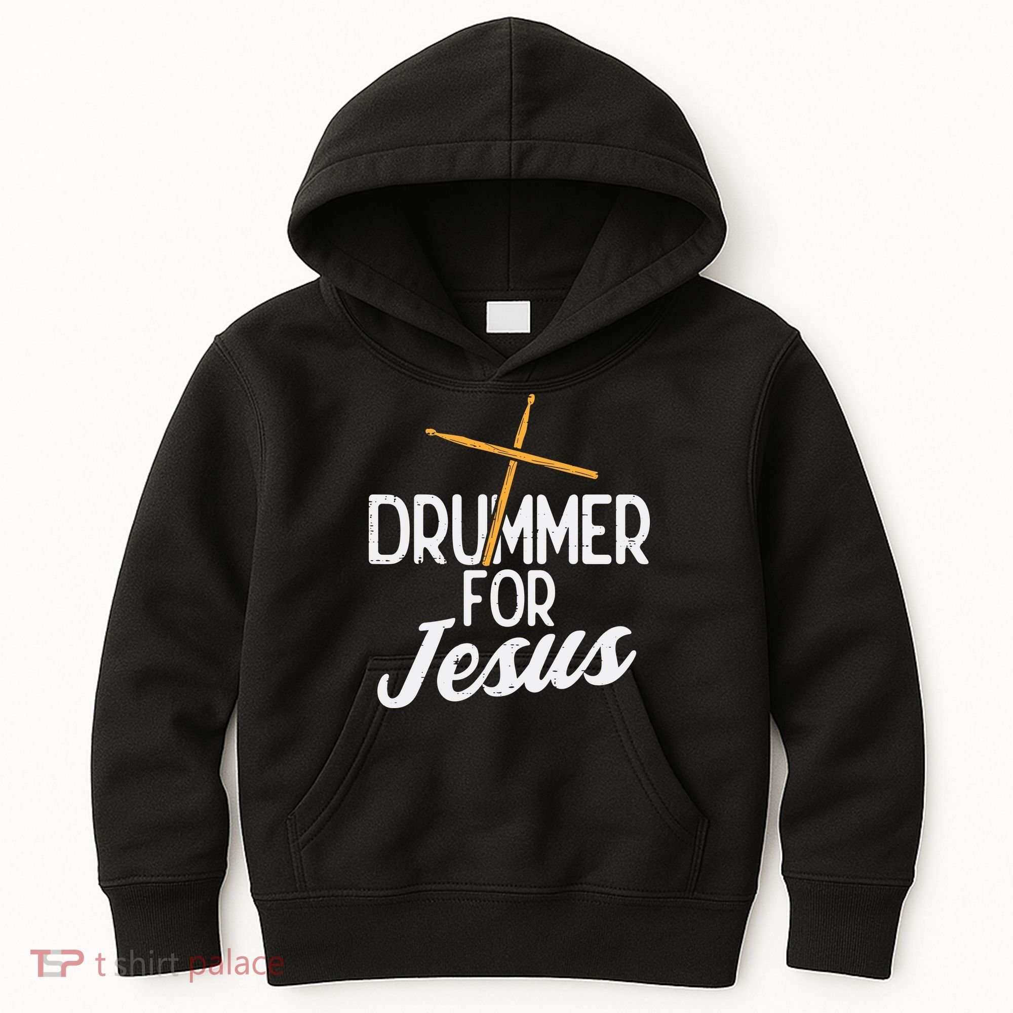 Drummer For Jesus God Drumming Christian Men Kids Hoodie