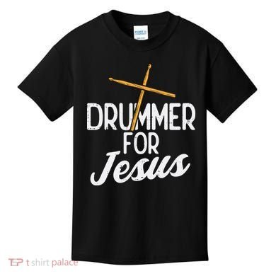 Drummer For Jesus God Drumming Christian Men Kids T-Shirt