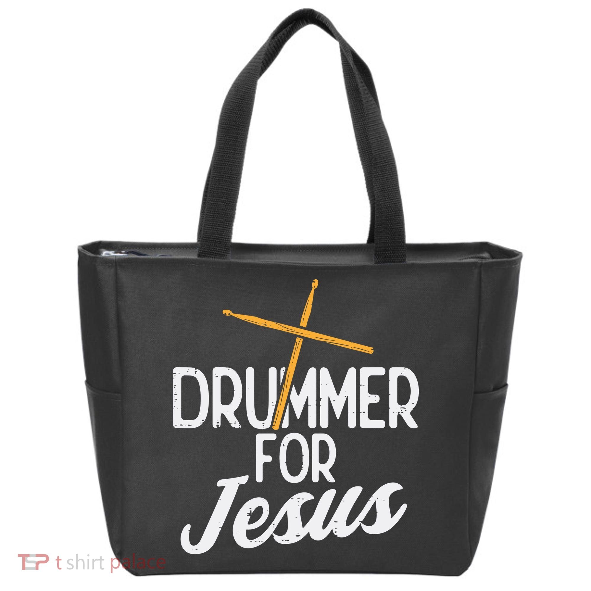 Drummer For Jesus God Drumming Christian Men Tote Bag