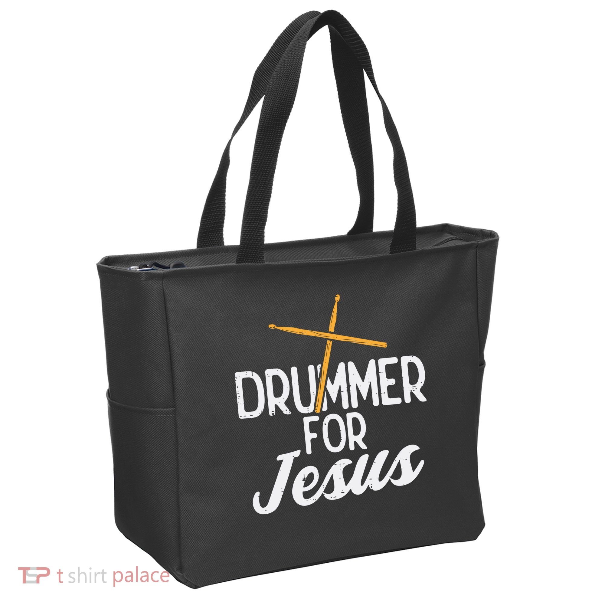 Drummer For Jesus God Drumming Christian Men Tote Bag