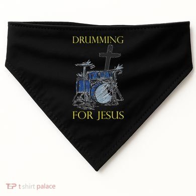 Drumming For Jesus Drummer Drums USA-Made Doggie Bandana