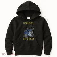 Drumming For Jesus Drummer Drums Kids Hoodie thumb 0