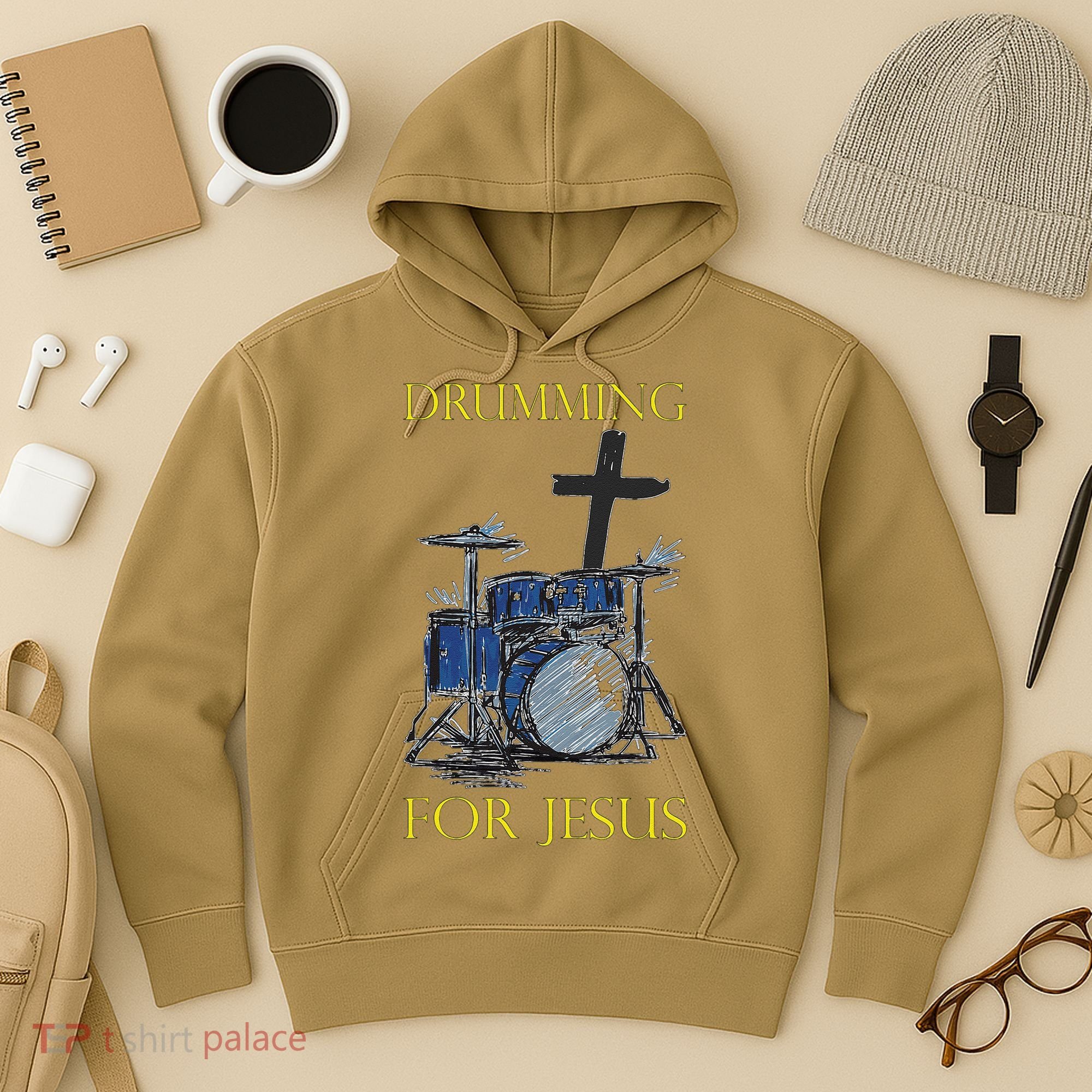Drumming For Jesus Drummer Drums Hoodie