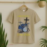 Drumming For Jesus Drummer Drums T-Shirt thumb 2