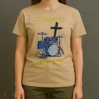Drumming For Jesus Drummer Drums T-Shirt thumb 4