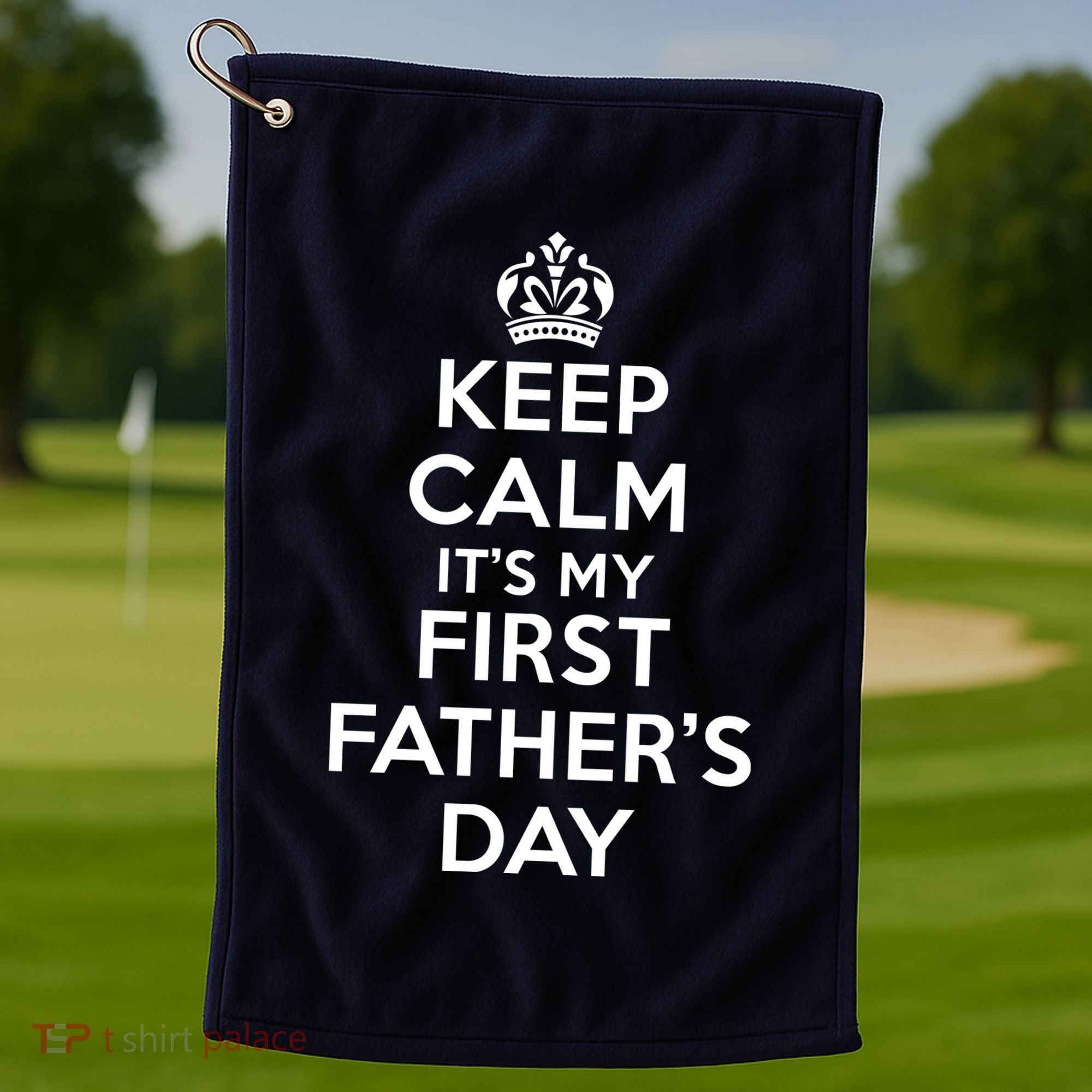 Keep Calm ItS My First FatherS Day Funny Golf Towel