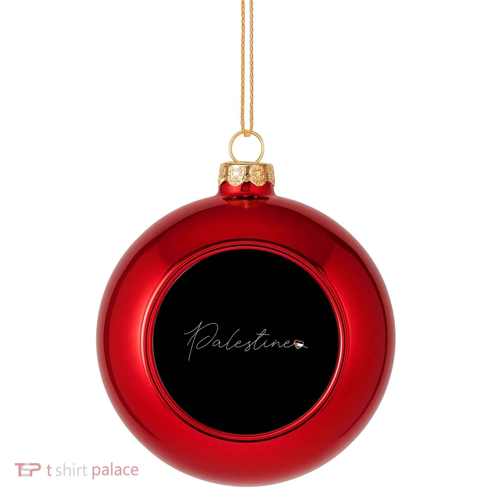 Dawlat Filastin Love Palestinian Flag Heart On Palestine Gift Plastic Christmas Ball Ornament