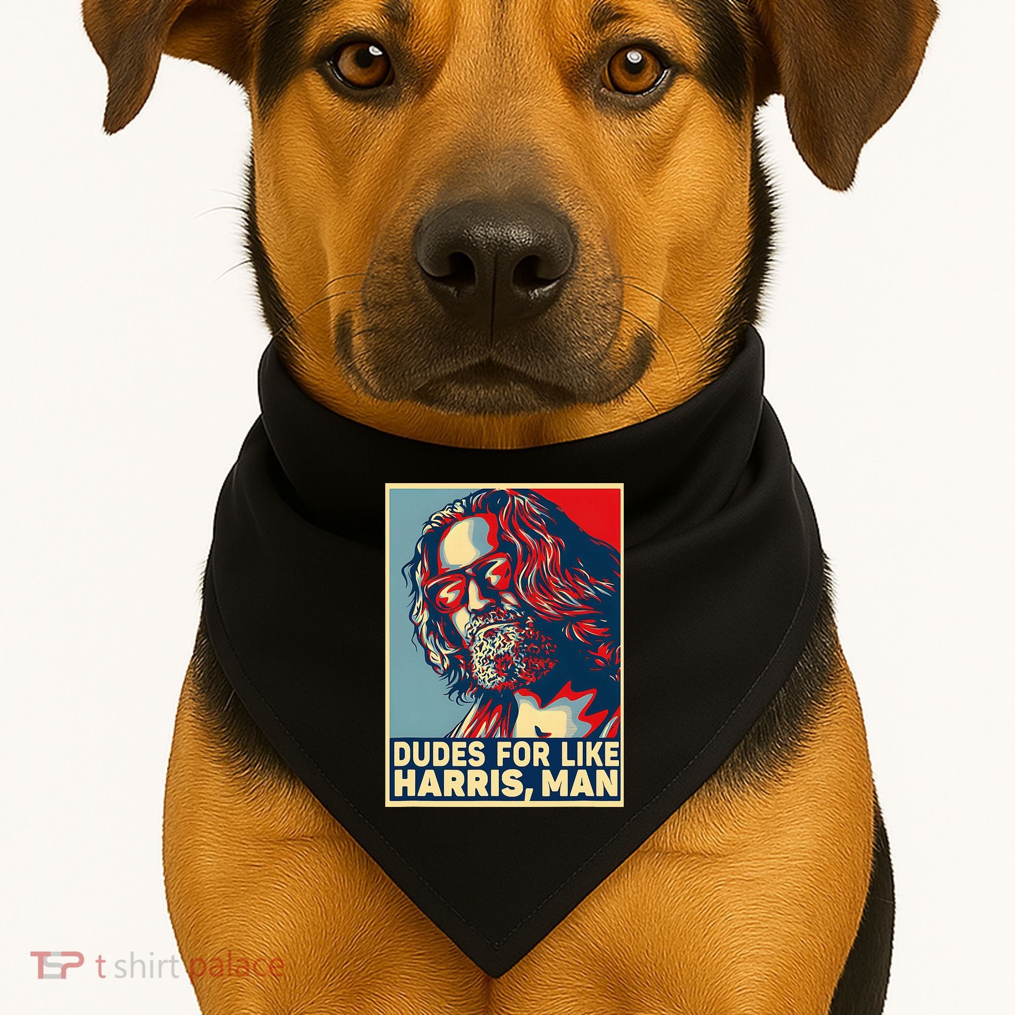 Dudes For Like Harris Man Vote Kamala For President USA-Made Doggie Bandana
