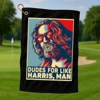 Dudes For Like Harris Man Vote Kamala For President Golf Towel thumb 1