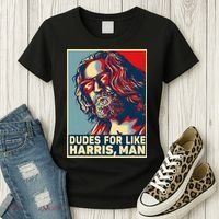 Dudes For Like Harris Man Vote Kamala For President Women's T-Shirt thumb 3