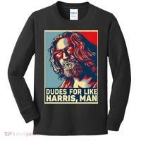 Dudes For Like Harris Man Vote Kamala For President Kids Long Sleeve Shirt thumb 0