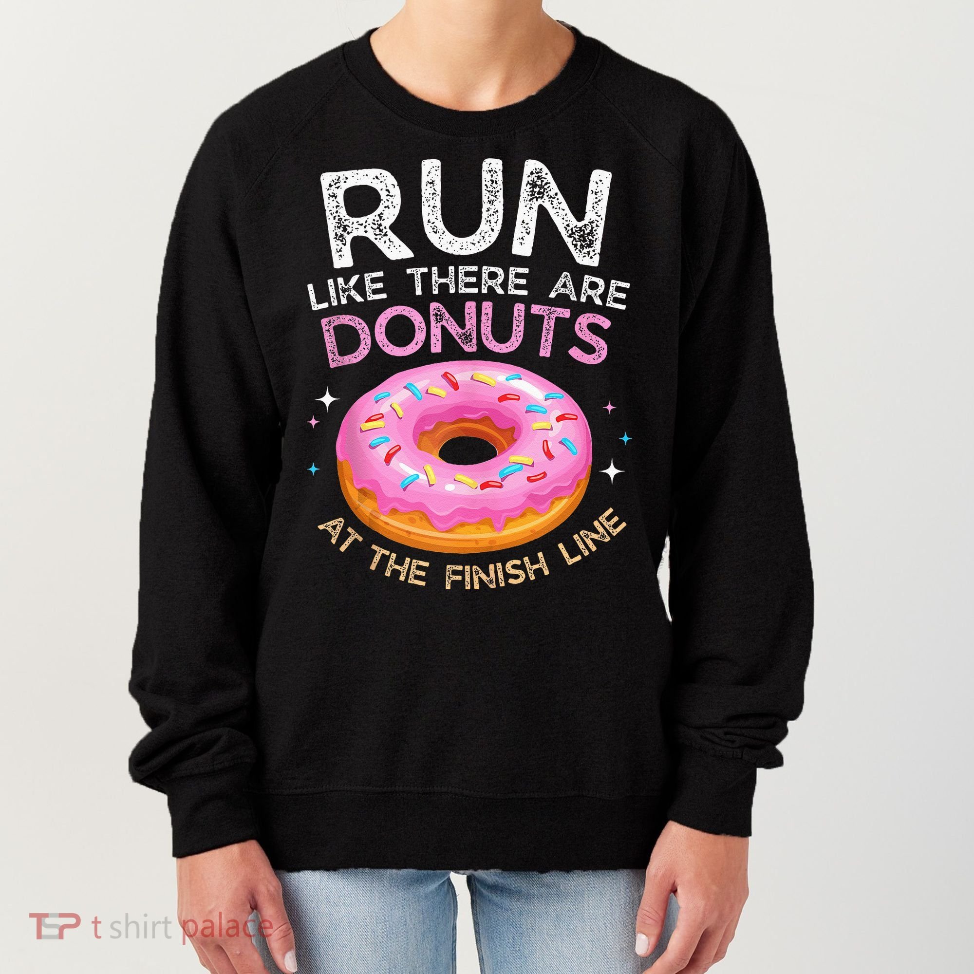 Donut Finish Line Marathon Funny Running For Men Women Women's Sweatshirt