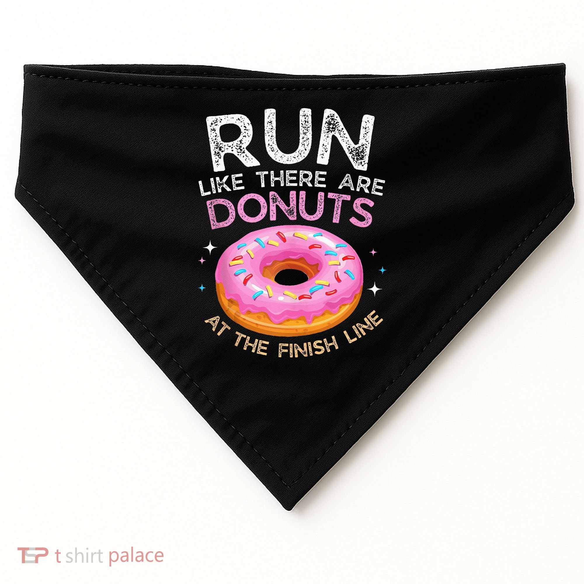 Donut Finish Line Marathon Funny Running For Men Women USA-Made Doggie Bandana