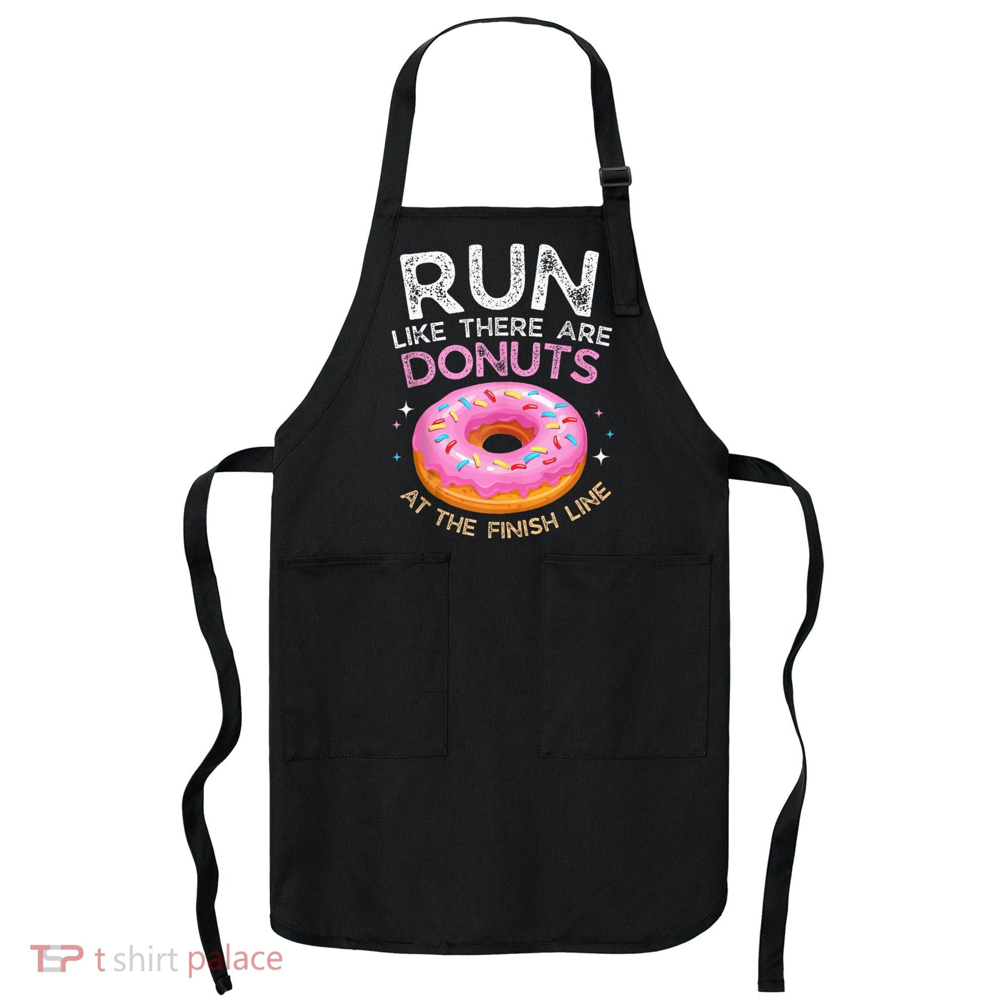 Donut Finish Line Marathon Funny Running For Men Women Apron