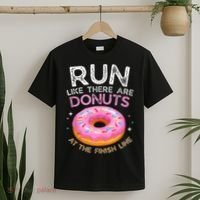 Donut Finish Line Marathon Funny Running For Men Women T-Shirt thumb 2