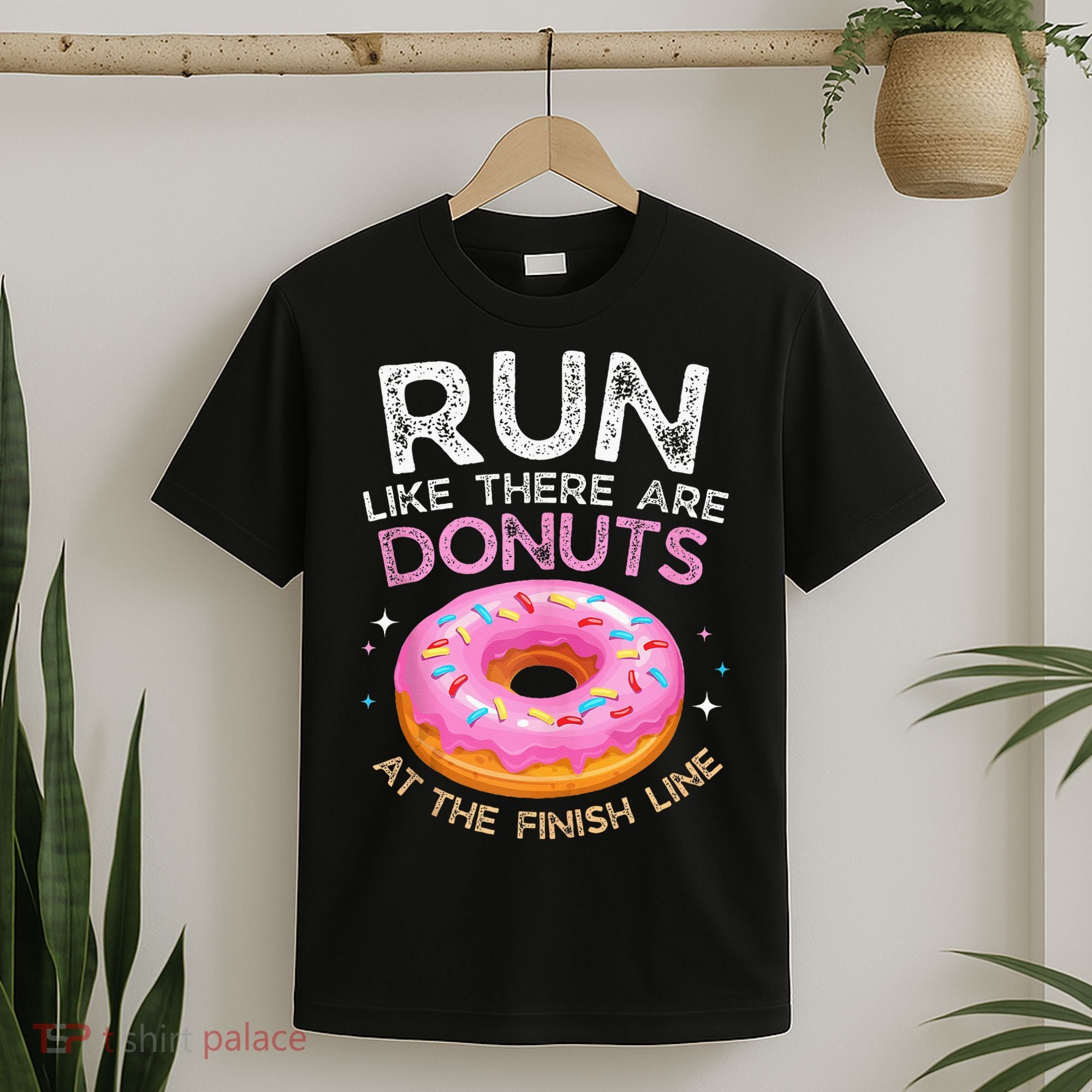 Donut Finish Line Marathon Funny Running For Men Women T-Shirt