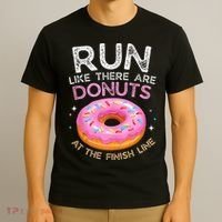 Donut Finish Line Marathon Funny Running For Men Women T-Shirt thumb 3