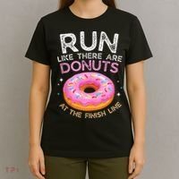 Donut Finish Line Marathon Funny Running For Men Women T-Shirt thumb 4