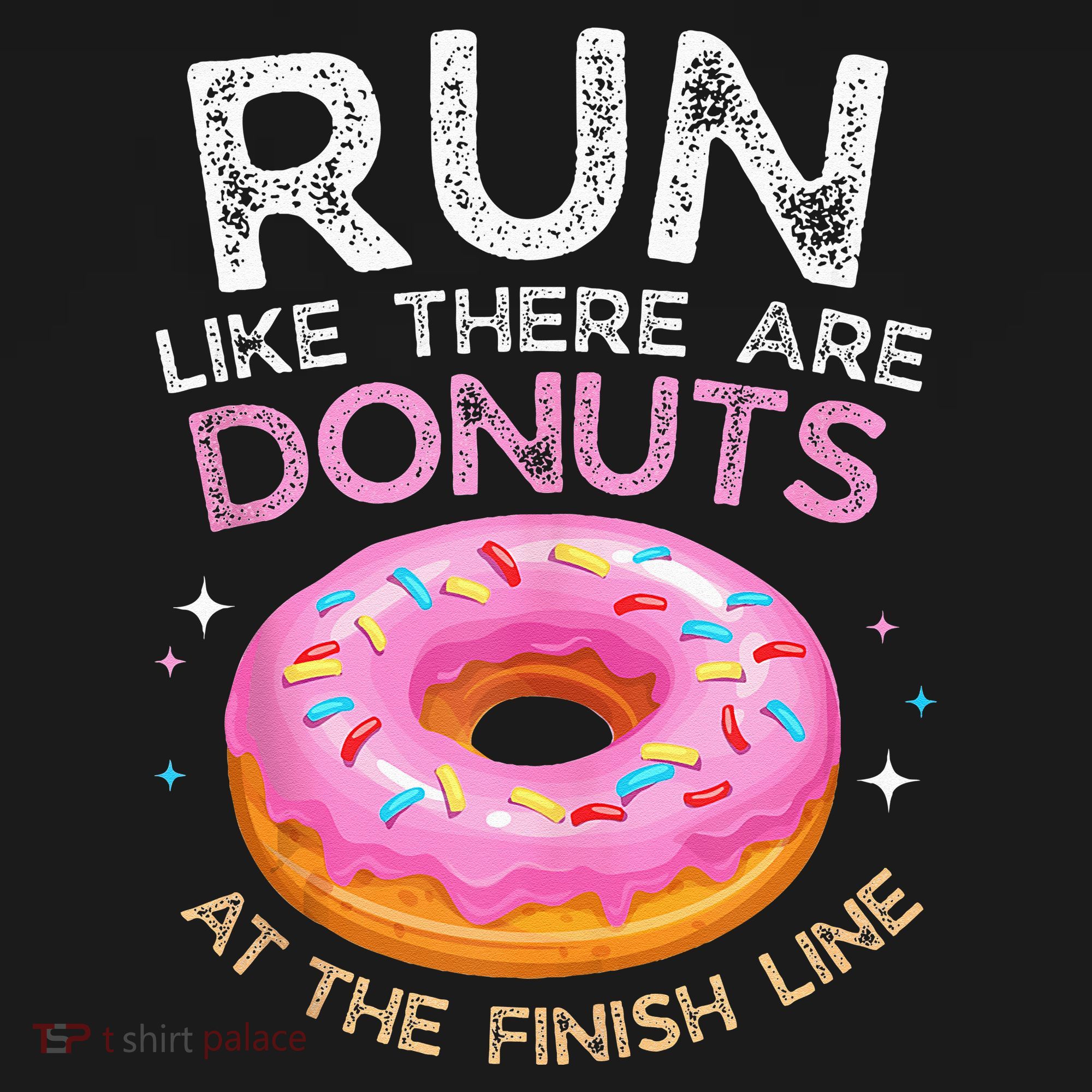 Donut Finish Line Marathon Funny Running For Men Women T-Shirt