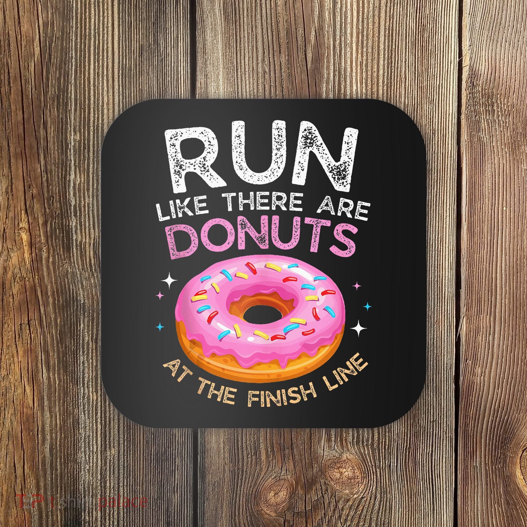 Donut Finish Line Marathon Funny Running For Men Women Coaster