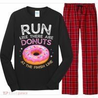 Donut Finish Line Marathon Funny Running For Men Women Long Sleeve Pajama Set thumb 0