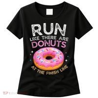 Donut Finish Line Marathon Funny Running For Men Women Women's T-Shirt thumb 0
