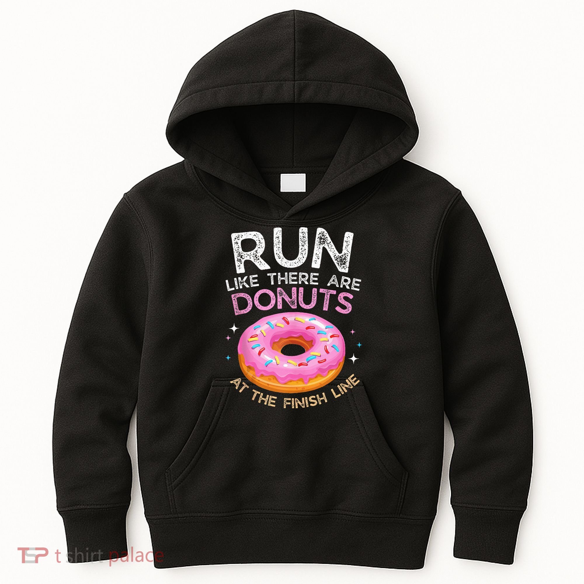 Donut Finish Line Marathon Funny Running For Men Women Kids Hoodie