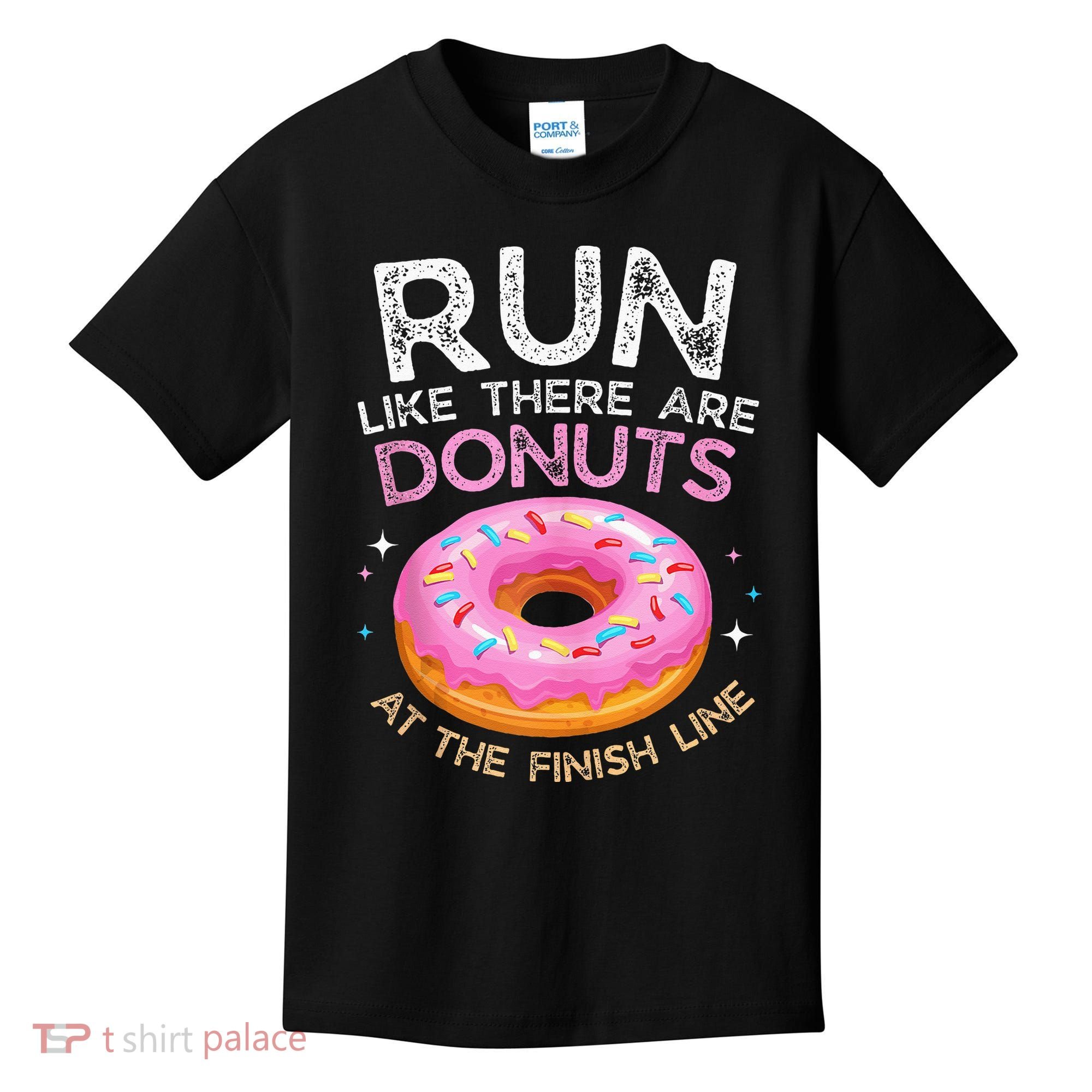 Donut Finish Line Marathon Funny Running For Men Women Kids T-Shirt