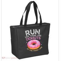 Donut Finish Line Marathon Funny Running For Men Women Tote Bag thumb 2