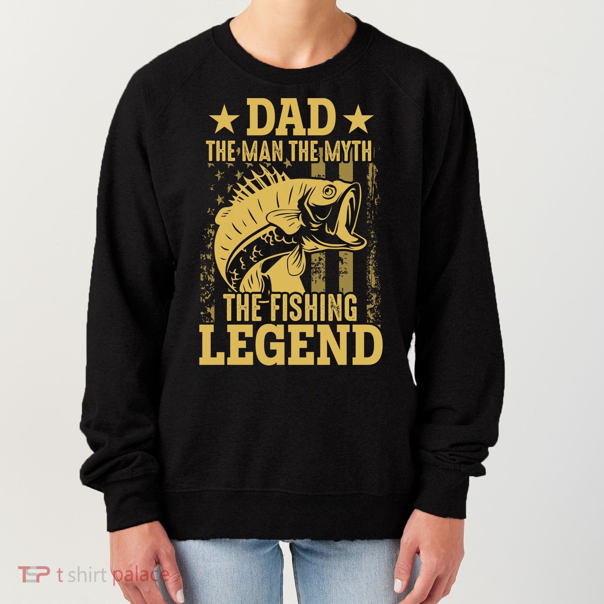 Dad Fishing Legend Flag Women's Sweatshirt