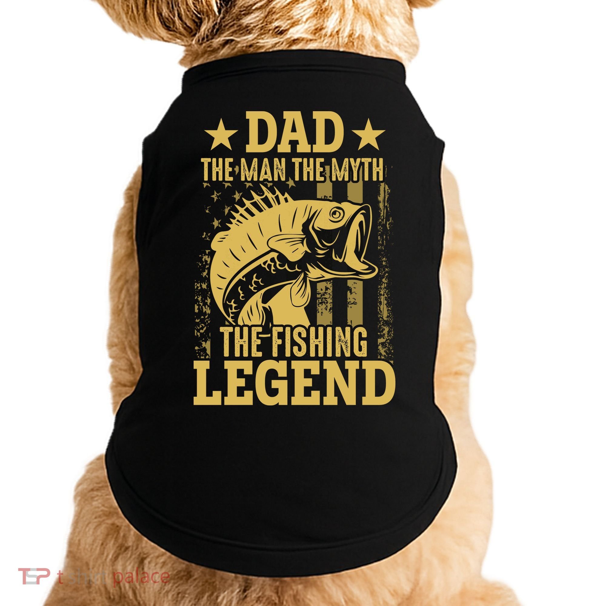 Dad Fishing Legend Flag Doggie Tank