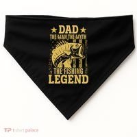 Dad Fishing Legend Flag USA-Made Doggie Bandana thumb 0