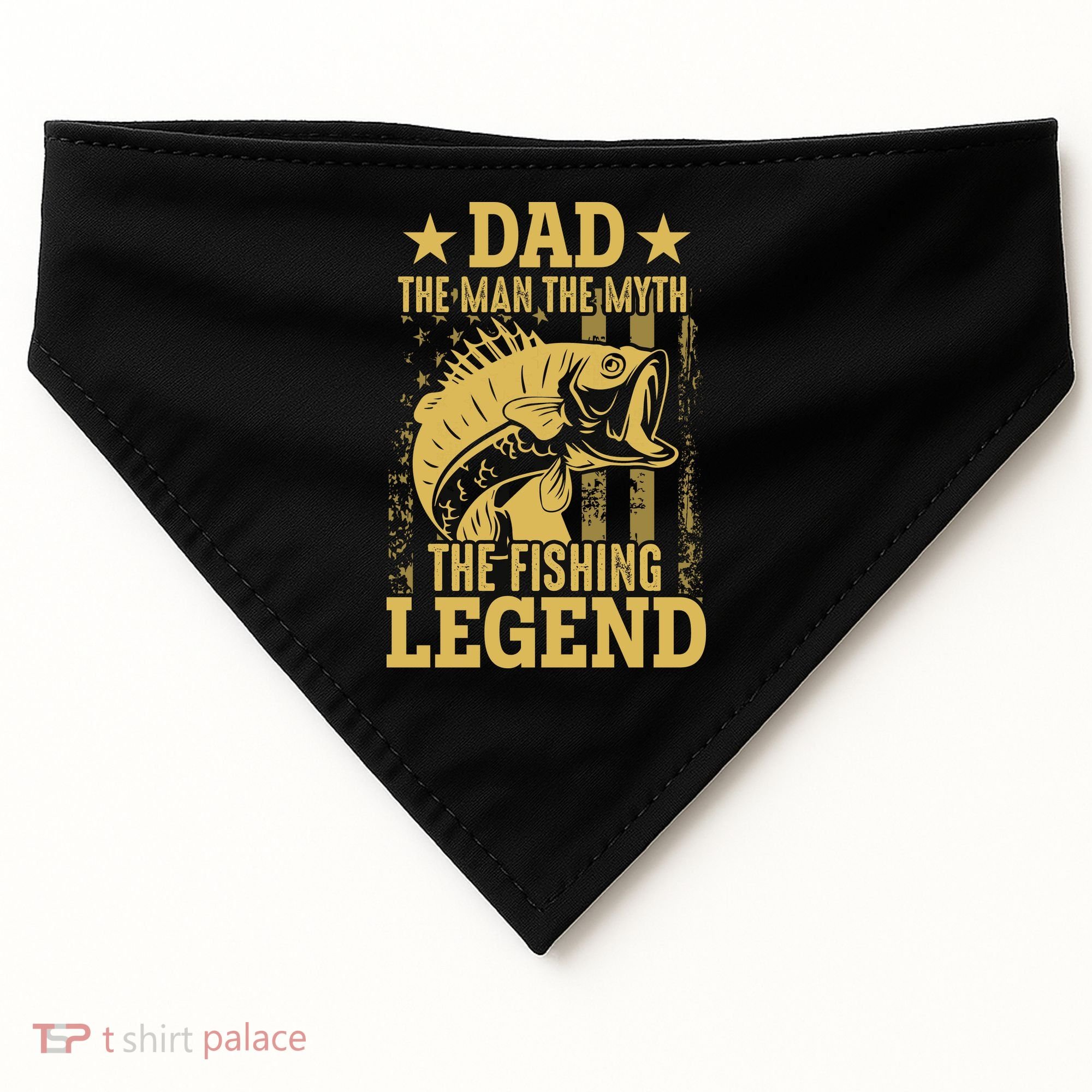 Dad Fishing Legend Flag USA-Made Doggie Bandana